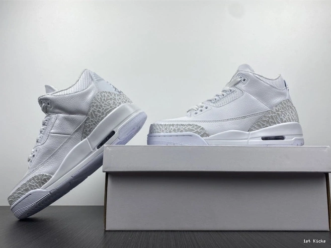 1st Kicks Shoes 429487- 'Triple Jordan GoodFit Air 3 PS White' Retro 952 1201